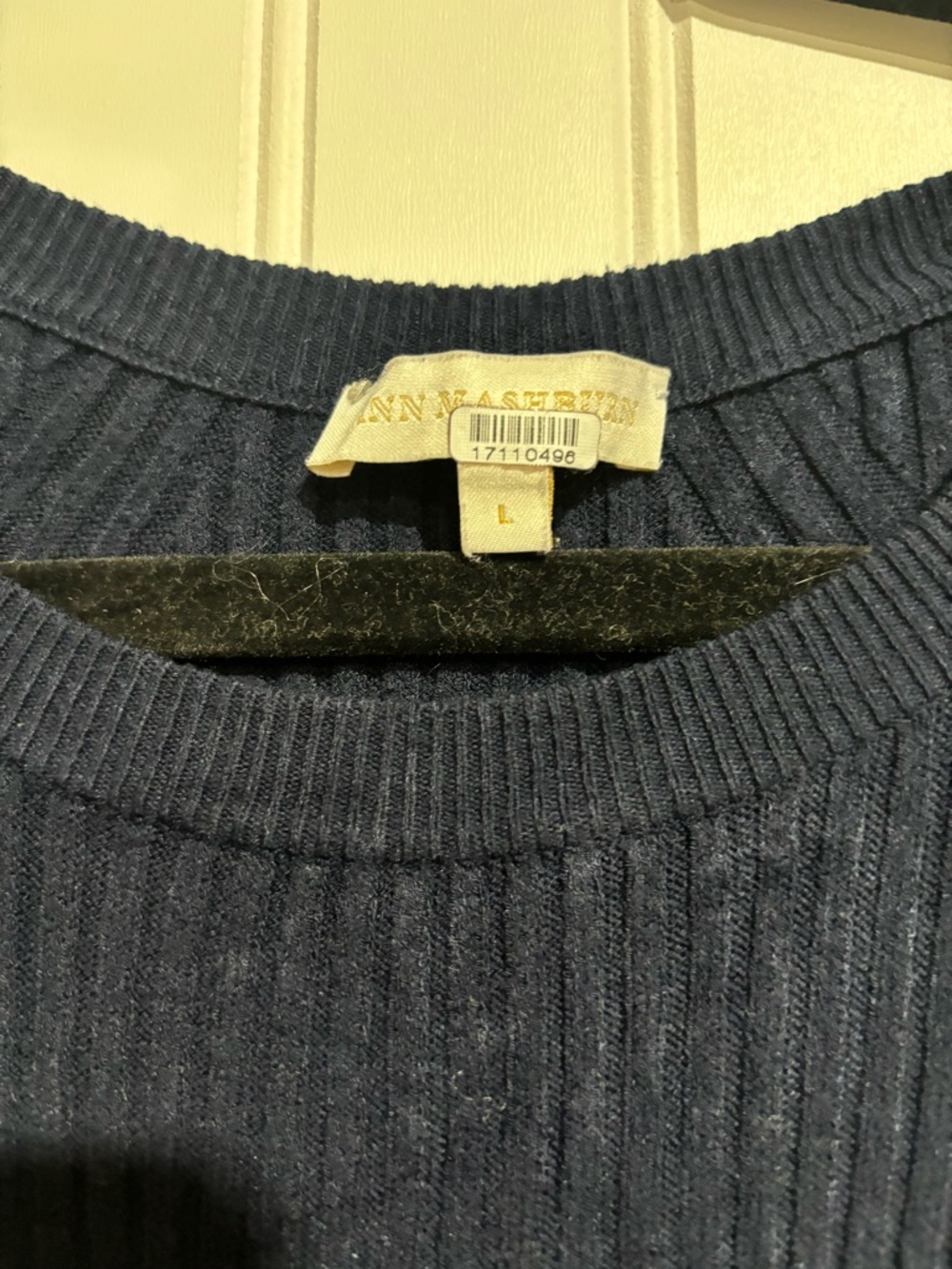 Ann Taylor Navy Ribbed Long-Sleeve Maxi Dress - Picture 7 of 9